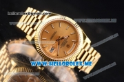 Rolex Day-Date II Clone Rolex 3135 Automatic Yellow Gold Case/Bracelet with Yellow Gold Dial and Stick Markers (BP)