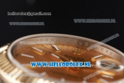 Rolex Datejust Clone Swiss ETA 2836 Automatic K Gold Case with Yellow Gold Dial stick Markers and Two Tone Bracelet BP