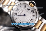 Cartier Ballon Bleu Medium Miyota OS2035 Quartz Two Tone Case/Bracelet with White Dial and Roman Numeral Markers