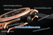 Hublot Big Bang Aero Bang Chrono Swiss Valjoux 7750 Automatic Rose Gold Case with Stick Markers and Skeleton Dial