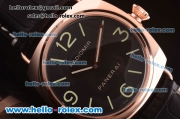 Panerai Radiomir Base PAM00231 Automatic Rose Gold Case with Black Dial and Black Leather Strap
