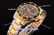 Rolex Submarine Swiss ETA 2836 Automatic Two Tone Case/Strap with White Markers Black Dial and Black Bezel