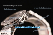 Omega De Ville Ladymatic Swiss Quartz Movement Steel Case Steel Bracelet with Diamond Bezel and White Dial