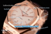 Audemars Piguet Royal Oak 41 Swiss ETA 2824 Automatic Full Rose Gold with White Dial and Stick Markers - 1:1 Original (Z)