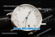 Breguet Classique Japanese Miyota 9015 Automatic Movement Steel White Dial and Roman Numeral Markers Leather Strap (FF)