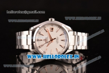 Omega Seamaster Aqua Terra Clone 8500 Automatic Full Steel with Stick Markers and White Dial -1:1 Original (Z)