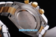 Rolex Daytona Oyster Perpetual Chronometer Automatic ETA Case Two Tone with Diamond Bezel,Black Dial and Diamond Marking