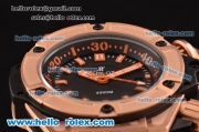 Hublot King Power Diver Oceanographic 4000 Swiss ETA 2836 Automatic Rose Gold Case with Black Dial and Orange Rubber Strap 1:1 Original
