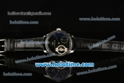 IWC Portuguese Tourbillon Schaffhausen Asia 6497 Manual Winding Steel Case with Black Dial and Arabic Numeral Markers