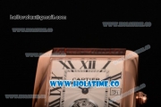 Cartier Tank MC Swiss ETA 2824 Automatic Rose Gold Case with White Dial and Black Roman Numeral Markers