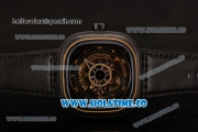 SevenFriday P2-2 Miyota 82S7 Automatic PVD Case with Black Dial and Black Leather Strap (HBB V6)
