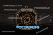 SevenFriday P2-2 Miyota 82S7 Automatic PVD Case with Black Dial and Black Leather Strap (HBB V6)