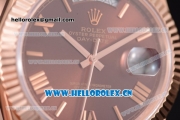 Rolex Day Date II Swiss ETA 2836 Automatic Rose Gold Case/Bracelet with Brown Dial and Roman Numeral Markers (BP)