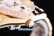 Rolex Day-Date Oyster Perpetual Automatic Movement Three Tone with White MOP Dial and Gold Roman Marking