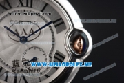 Cartier Ballon Bleu De Large Asia 2813 Automatic Two Tone Case/Bracelet with Silver Dial and Roman Numeral Markers