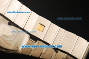 Omega Constellation Swiss Quartz Movement Full Steel with and Beige Dial and Diamond Markers-Lady Model