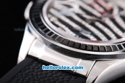 Rolex Datejust New Model Oyster Perpetual ETA Case with Black Ruby Bezel,Diamond Crested Dial and Black Rubber Strap