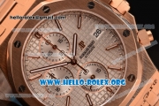 Audemars Piguet Royal Oak Chronograph Miyota OS10 Quartz Rose Gold Case with White Dial and Rose Gold Bracelet