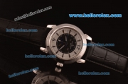 Patek Philippe Calatrava Swiss Quartz Steel Case with White/Black Dial and Black Leather Strap