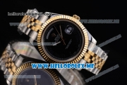 Rolex Day-Date II Asia Automatic Two Tone Case/Bracelet with Black Dial and Arabic Numeral Markers