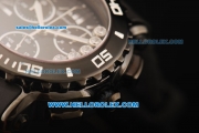 Chopard Happy Sport Chronograph Original Quartz Movement Ceramic Case with Black Dial Black Rubber Strap
