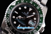 Rolex GMT-Master II Oyster Perpetual Automatic with Green Bezel,Black Dial and White Round Bearl Marking-Small Calendar