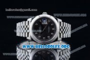 Rolex Datejust II Swiss ETA 2836 Automatic Steel Case with Black Dial Diamonds Markers and Stainless Steel Bracelet (BP)