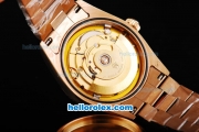 Rolex Day Date Swiss ETA 2836 Automatic Movement Full Rose Gold with White Dial and Rose Gold Roman Markers