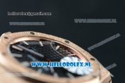 Audemars Piguet Royal Oak Swiss Quartz Rose Gold Case with Black Dial and Rose Gold Bracelet (EF)