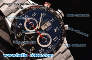 Tag Heuer Carrera Chronograph Swiss Valjoux 7750-SHG Automatic Steel Case with Black Dial and Stainless Steel Strap
