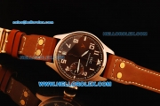 IWC Big Pilot 7 Days Swiss Valjoux 7750 Automatic Movement Power Reserve Rose Gold Case with Brown Dial and White Arabic Numerals