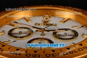 Rolex Daytona Swiss Quartz Yellow Gold Case with Crystal Markers White Dial - Wall Clock