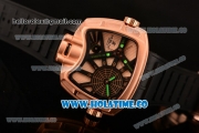 Hublot MP-02 Key of Time Swiss Quartz Rose Gold Case with Black Rubber Strap and Rose Gold Dial