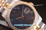 Rolex Datejust Automatic Two Tone with Diamond Bezel and Blue Jubilee Dial - ETA Coating