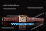 Cartier Tank MC Miyota 9015 Automatic Rose Gold Case with White Dial Roman Numeral Markers and Brown Leather Strap - 1:1 Original