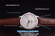 Vacheron Constantin Automatic Movement with White Dial and Brown Strap
