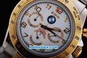 Rolex Datejust for BMW Quartz Movement with Graduated Gold Bezel and White Dial,Gold Number Marking and Small Calendar