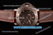 Panerai Luminor Marina 1950 3 Days PAM 569 Clone P.9000 Automatic Titanium Case with Black Dial and Brown Leather Strap - 1:1 Original (SF)