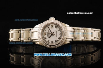 Rolex Datejust Automatic Movement ETA Coating Case with White Dial and Diamond Bezel-Lady Model