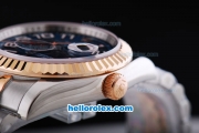 Rolex Datejust Oyster Perpetual Automatic Rose Gold Bezel with Blue Dial and White Number Marking-Small Calendar