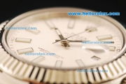 Rolex Datejust II Swiss ETA 2836 Automatic Movement Full Steel with White Dial and White Stick Markers