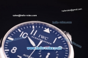 IWC Big Pilot Automatic with Power Reserve Steel Case with Black Dial and Black Leather Strap-7750 Modify