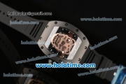 Richard Mille RM 52-01 Swiss ETA 2671 Automatic PVD Case with Black Rubber Bracelet Skeleton Dial and White Markers - 1:1 Original