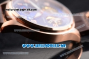 IWC Big Pilot Double Tourbillon Asia ST28 Automatic Rose Gold Case with Blue Dial and Brown Leather Strap Stick/Arabic Numeral Markers
