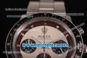 Rolex Daytona Vintage Chrono Miyota OS20 Quartz Steel Case/Bracelet with White Dial and Silver Markers - Brown Inner Bezel