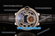 Cartier Ballon Bleu De Tourbillon Asia Automatic Steel Case with Black Dial and Roman Numeral Markers - Diamonds Bezel