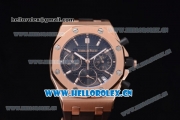 Audemars Piguet Royal Oak Offshore Chronograph Miyota OS20 Quartz Rose Gold Case with Black Dial Stick Markers and Black Rubber Strap (EF)