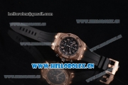 Audemars Piguet Royal Oak Offshore Seiko VK67 Quartz Rose Gold/Diamonds Case with Black Dial and Black Rubber Strap