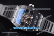 Richard Mille RM052 Miyota 9015 Automatic PVD Case with Skull Dial and Black Rubber Strap