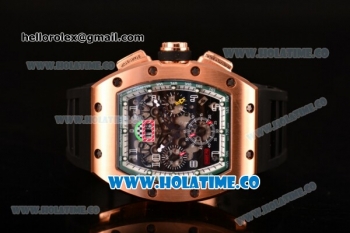 Richard Mille RM005 FM Asia Automatic Rose Gold Case with Skeleton Dial and Green Inner Bezel